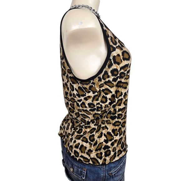 Colada Tank Top Sz M Stretch Leopard Cheetah Animal Print Coquette Y2K Goth - Picture 3 of 5